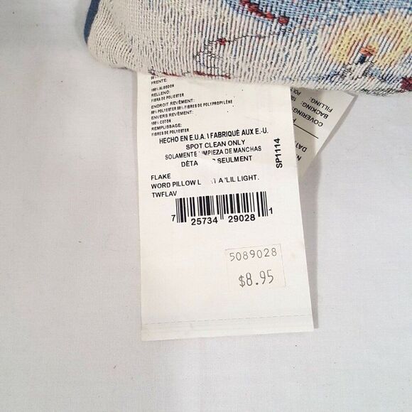 Vintage Goodwin Weavers Tapestry Throw Pillow Light a Lil Light Winter Holiday - Picture 2 of 5